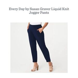 Susan Graver Liquid Knit Pull On Jogger Dress Pants
